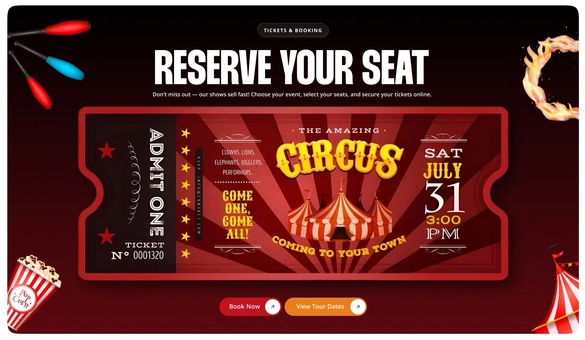 Reserve Your Seat Ticket